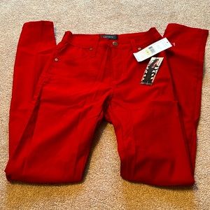 Bnwt Karen Kane red city limits skinny jean. Sz 4